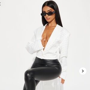 Fashion Nova Watch Me Sparkle Cropped Blazer